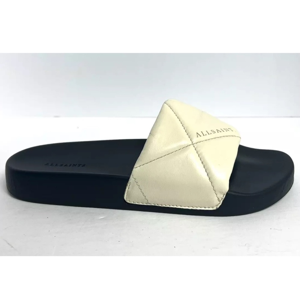 AllSaints Women’s Bell Slide Sandals Cream, Size 8 M.